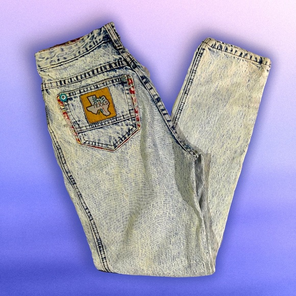 ✨HOST PICK✨ RARE!!! 80s CORNICHE Acid Wash Denim TEXAS XS/S - Picture 2 of 4